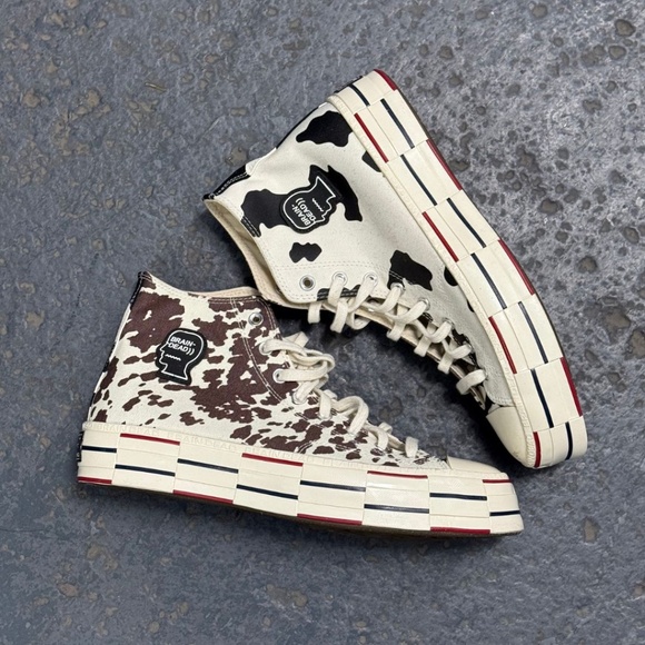 Converse x Brain Dead Cow Print High Top Sneakers - Picture 1 of 11